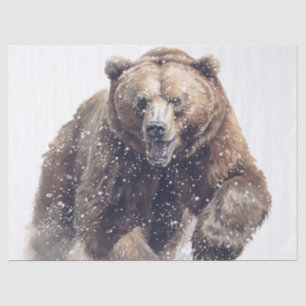 Grizzly Bear Winter Tissue Paper