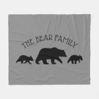 Grizzly Bear with Cubs Silhouettes Custom Text
