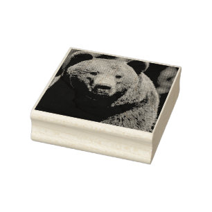 GRIZZLY BEAR Wood Art Stamp