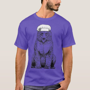 Grizzly Bear Woodland Animal Chef Funny Cooking Co T-Shirt