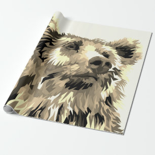 Grizzly bear wrapping paper