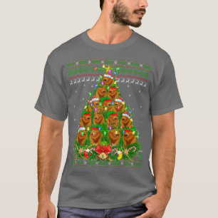 Grizzly Bear Xmas Lighting Tree Grizzly Bear Ugly T-Shirt