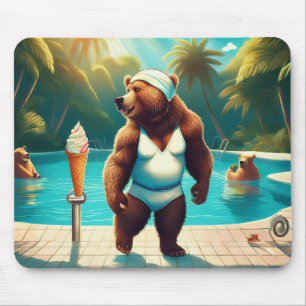 Grizzly Bears At The Pool Mouse Mat