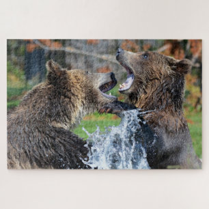 Grizzly Bears Fighting Jigsaw Puzzle