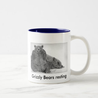 Grizzly Bears resting Two-Tone Coffee Mug
