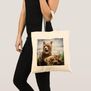 Grizzly Cubs Looking For Their Mum Tote Bag