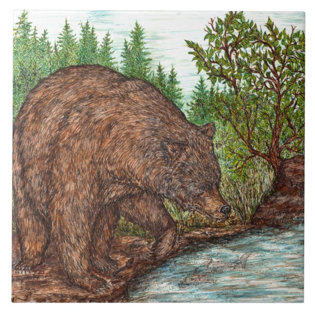 Grizzly fishing tile (Front)