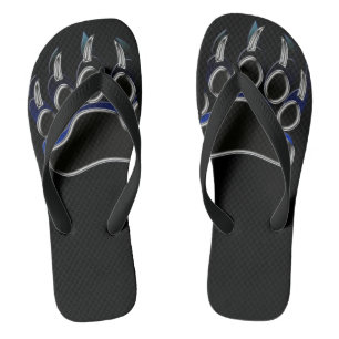 Grizzly Paw Black & Blue Flip Flops