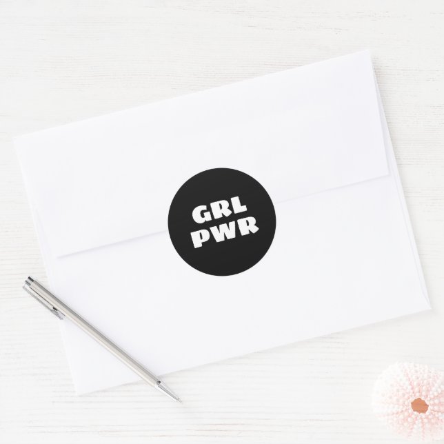 GRL PWR - CLASSIC ROUND STICKER (Envelope)
