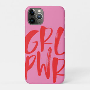 GRL PWR, girl power, feminism in pink and red Case-Mate iPhone Case