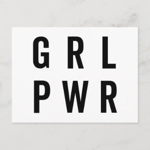 GRL PWR / Girl Power Feminist Quote Postcard
