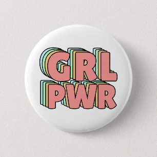 GRL PWR Pastel 6 Cm Round Badge