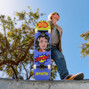 GRL PWR Pop Art -Cool retro Skateboard