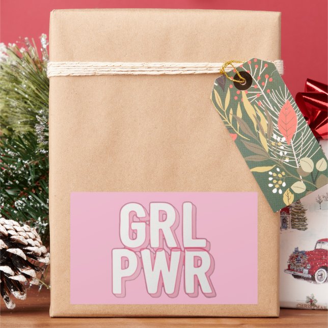 GRL PWR RECTANGULAR STICKER (Holiday)