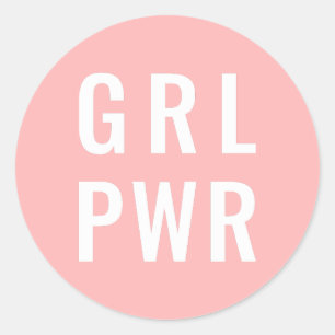 GRL PWR Rose Classic Round Sticker