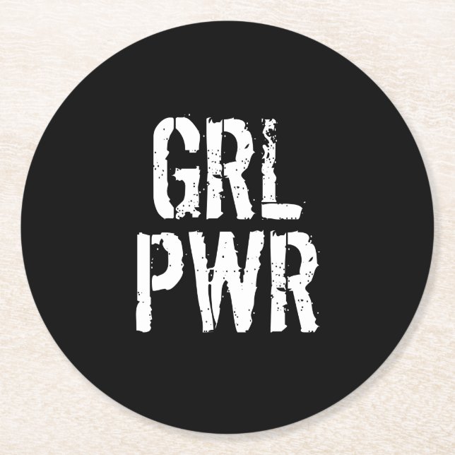 GRL PWR - ROUND PAPER COASTER (Front)