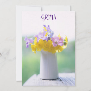 GRMA Irish Language Thank you card with flowers