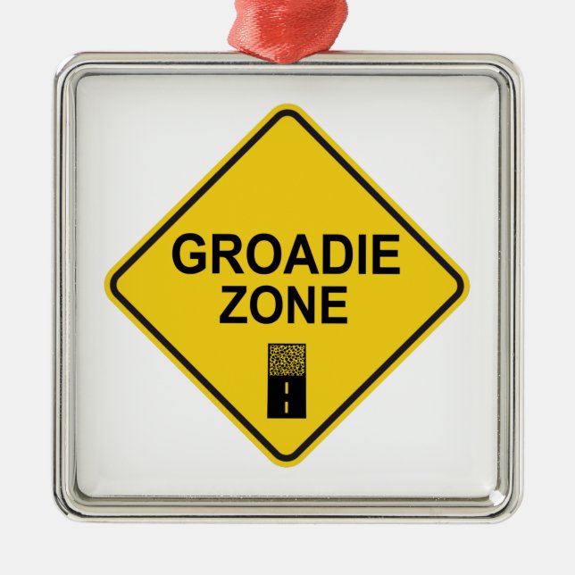 Groadie Zone Gravel Cycling Metal Tree Decoration (Front)
