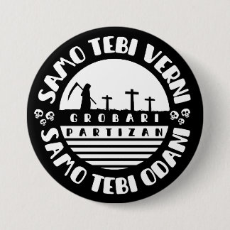 Grobari Partizan Crno Beli  7.5 Cm Round Badge