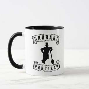 Grobari Partizan Crno Beli Grobar Sa Lopatom Mug