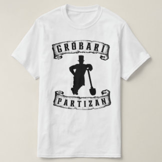 Grobari Partizan Crno Beli Grobar Sa Lopatom  T-Shirt