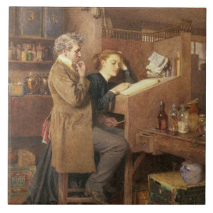 Grocer and wife, 1868 tile