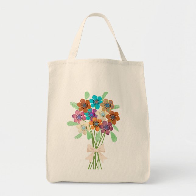 Grocery Bag with Floral Bouquet (Front)