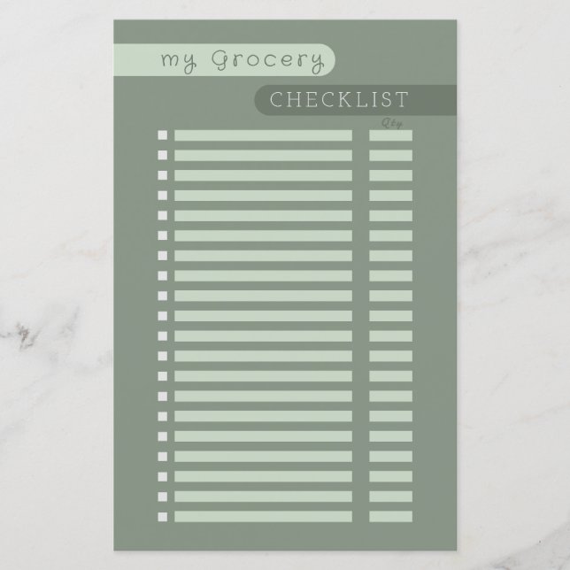 grocery checklist sage (Front)