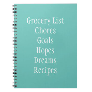 Grocery Chore Funny Hope Dream list Notebook