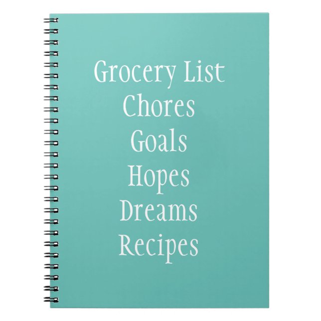Grocery Chore Funny Hope Dream list Notebook (Front)