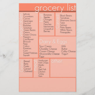 grocery list