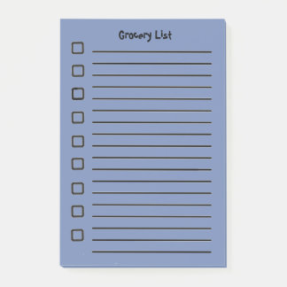 Grocery List Blue Sticky Notes 2nd Edition