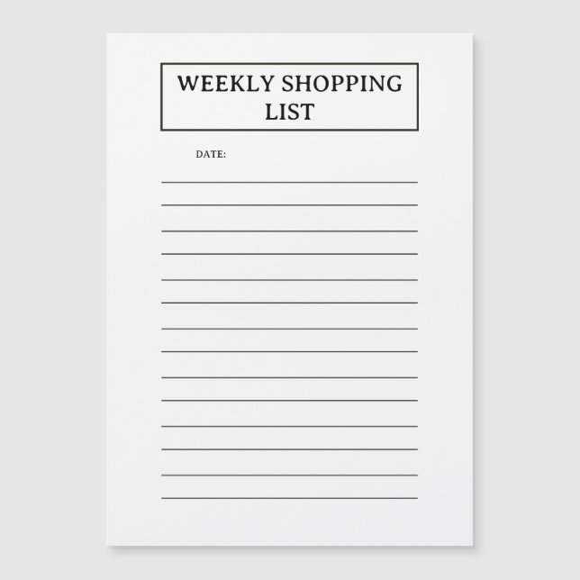 Grocery List Fridge Magnet (Front)