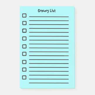Grocery List Light Blue Sticky Notes 2nd Edition
