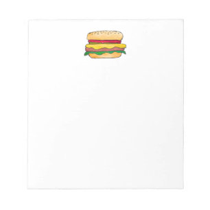 Grocery List or Menu Cheeseburger Notepad