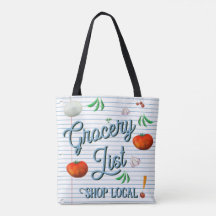 Grocery list, shop local