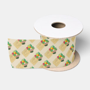 Grocery Shopping Greenmarket Market Fruit Veggies Satin Ribbon