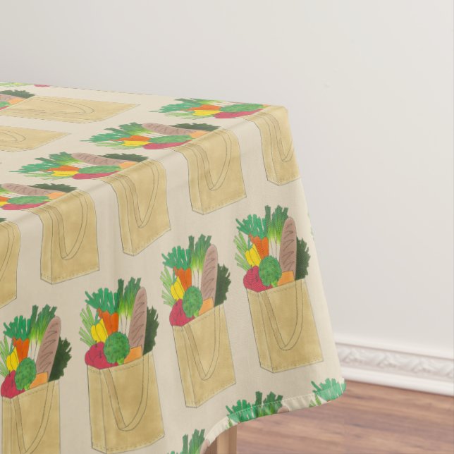 Grocery Shopping Greenmarket Market Fruit Veggies Tablecloth (In Situ)