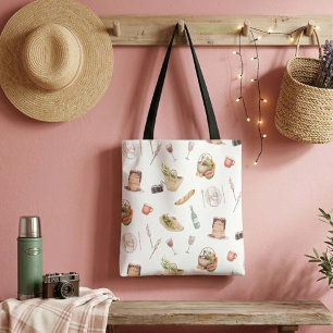 Grocery shopping sweet illustration tote bag