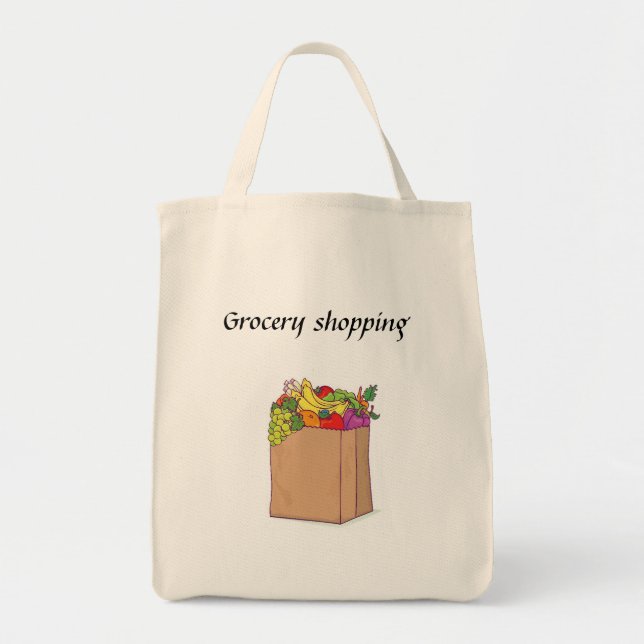 Grocery Shopping Tote Bag (Front)