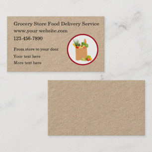 Grocery Store Food Delivery Business Cards