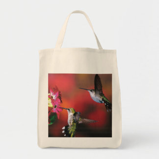 Grocery Tote "2 Hummingbirds "