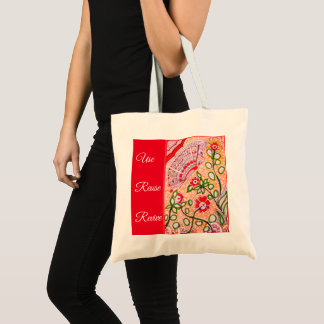 Grocery Tote bag - Butterfly red