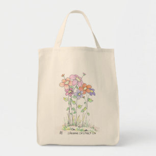 grocery tote bag:  flowers