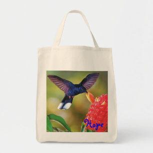 Grocery Tote "Blue Hope Hummingbird "