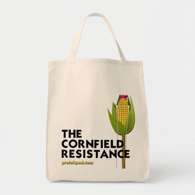 Grocery Tote (Clear) - The Cornfield Resistance (Front)