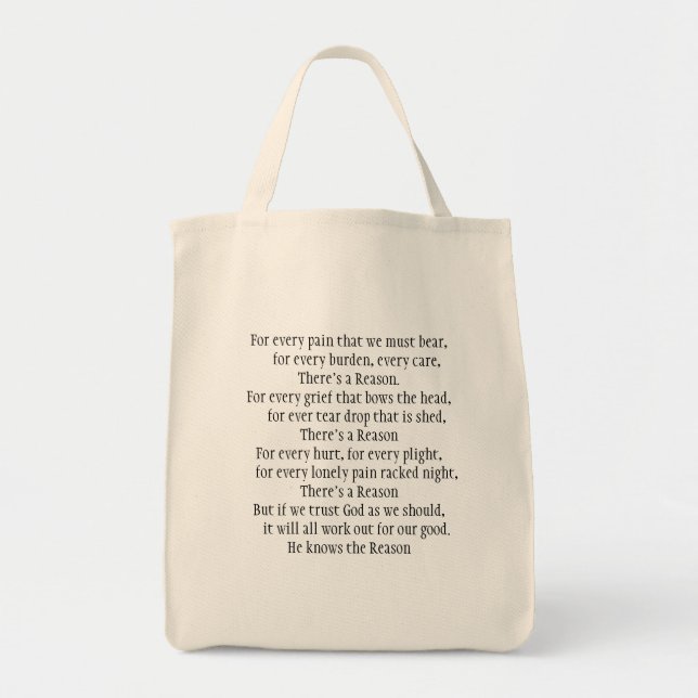 Grocery Tote with Beautiful Poem Bag (Front)