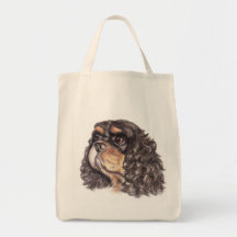 Grocery Tote with Max The Cavalier