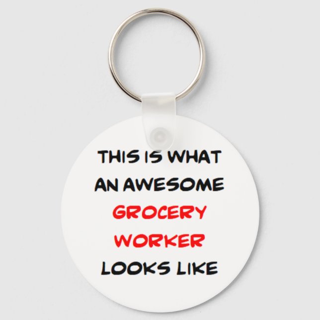 grocery worker, awesome key ring (Front)