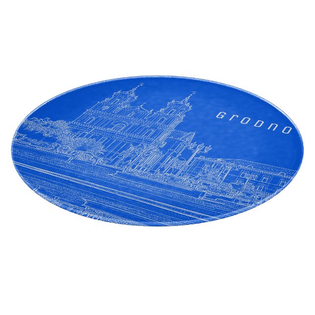Grodno Belarus Architecture City View Cathedral Cutting Board (Corner)